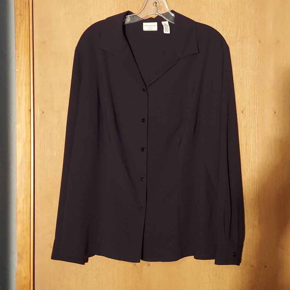 Black long sleeve button down blouse